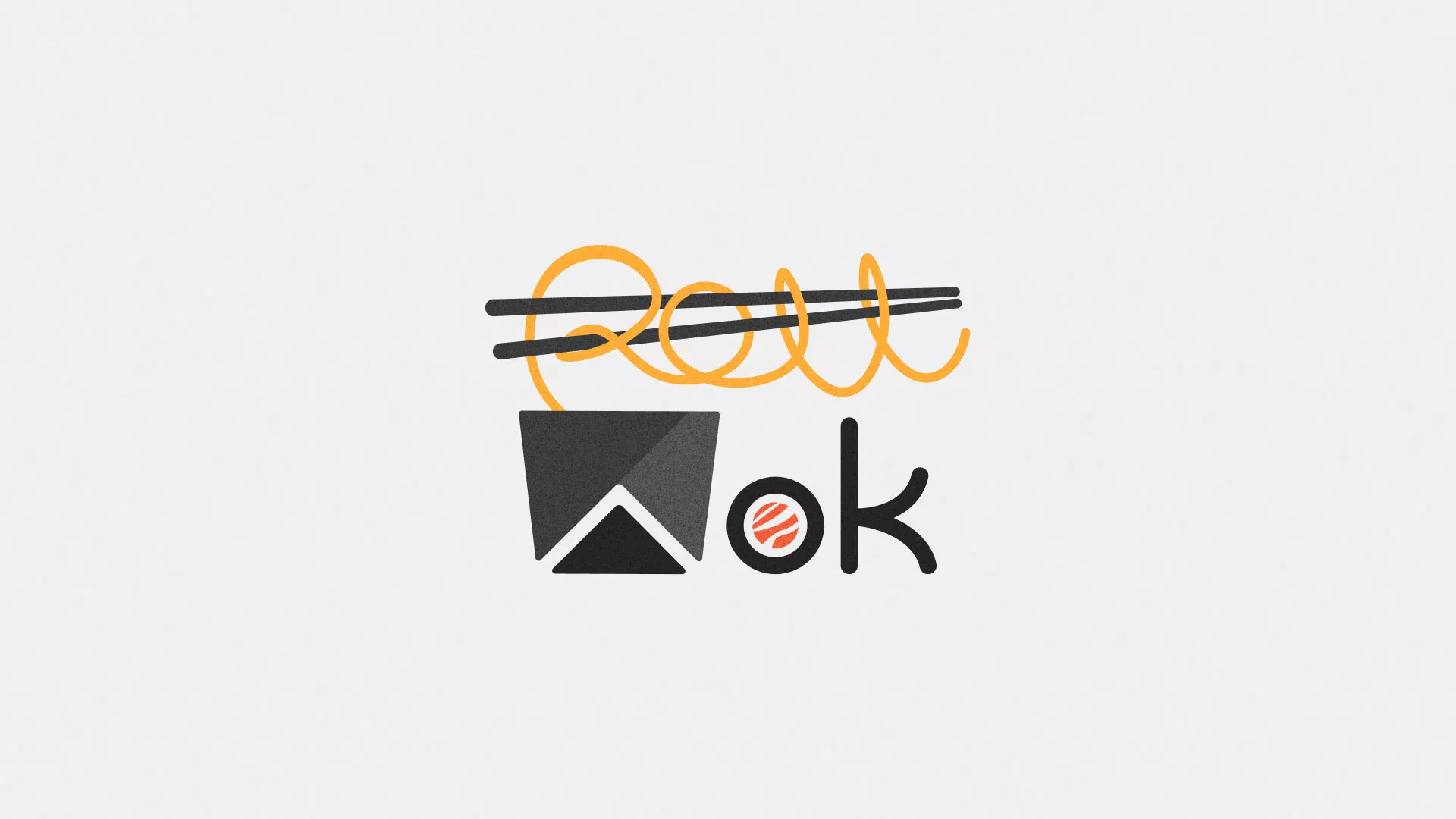 Разработка логотипа суши-бара «Roll Wok Club» в Асино