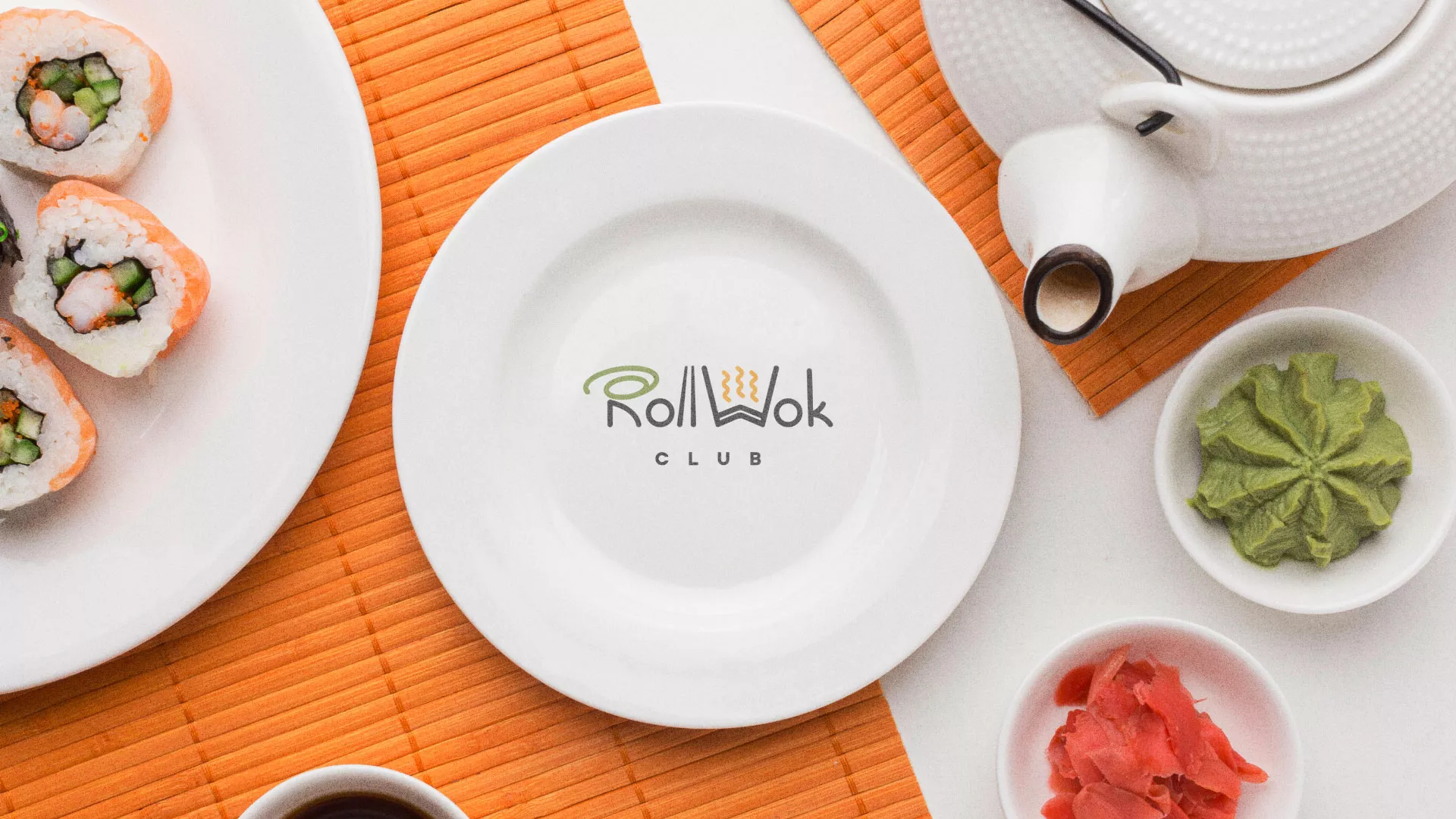 Разработка логотипа и фирменного стиля в Асино для суши-бара «Roll Wok Club» Разработка логотипа и фирменного стиля в Асино для суши-бара «Roll Wok Club»